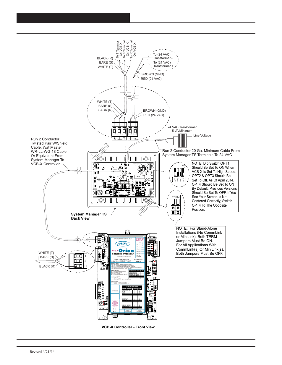 Components and wiring, Smts ii to vcb-x controller wiring, Smts ii technical guide 10 | 1 u f, System manager ts back view, Black (r) | Orion System System Manager TS II In-House User Manual | Page 10 / 84