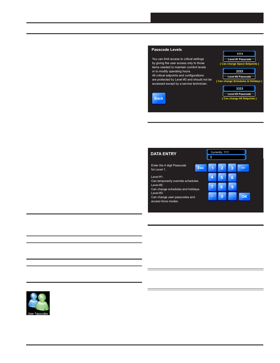 Main screen functions, Editing passcodes, Smts ii technical guide | Passcode clearance levels, Edit passcodes | Orion System System Manager TS II In-House User Manual | Page 15 / 84