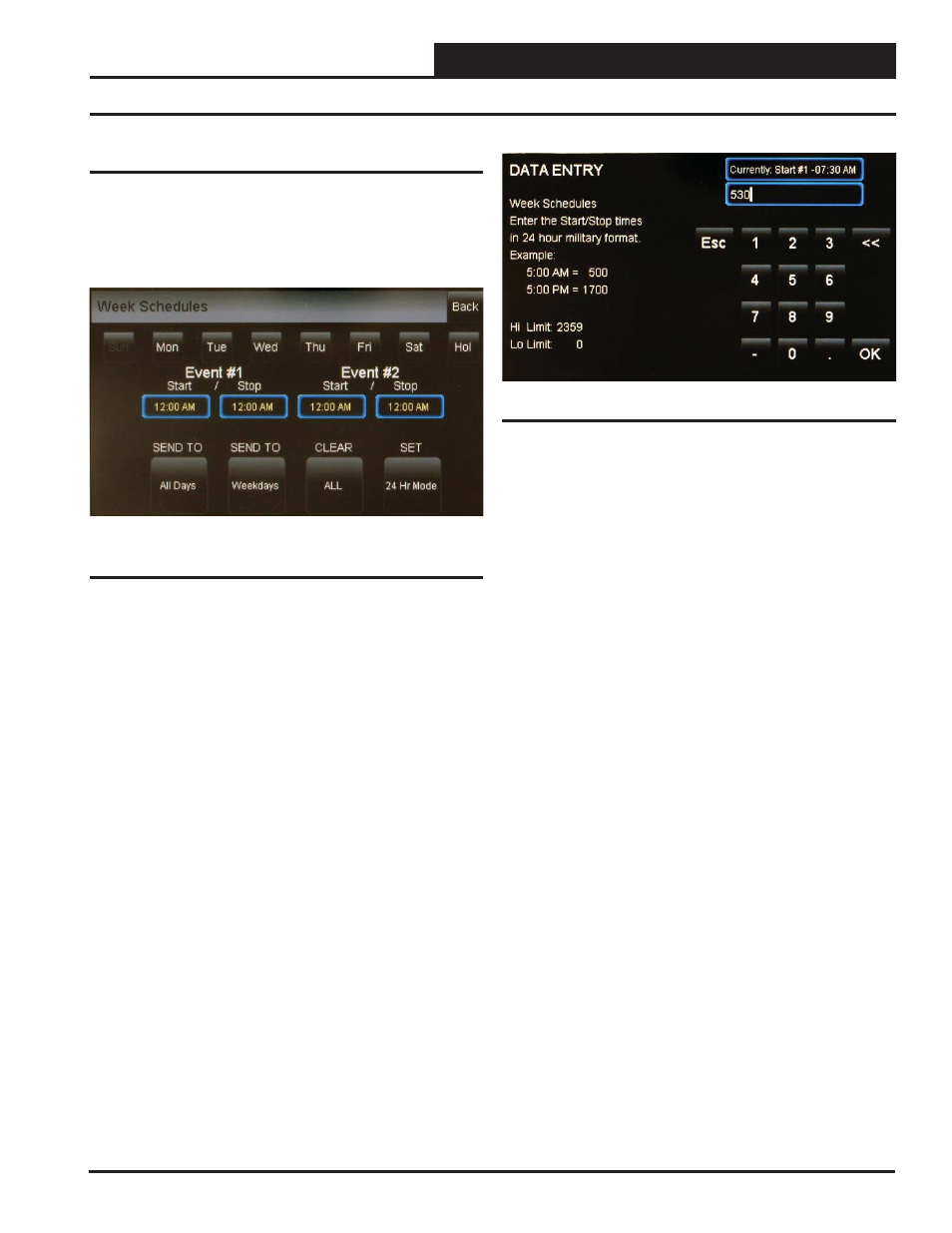 Vcm, vcm-x & vcb-x controllers, Viewing and setting schedules | Orion System System Manager TS II In-House User Manual | Page 23 / 84