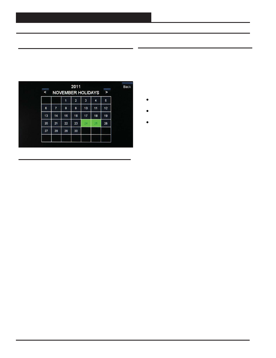 Vcm, vcm-x & vcb-x controllers, Viewing and setting holidays and forcing schedules | Orion System System Manager TS II In-House User Manual | Page 24 / 84