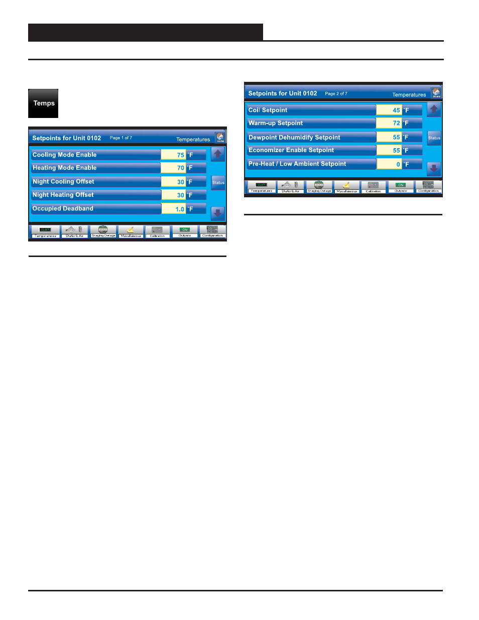 Vcm & vcm-x controllers, Vcm & vcm-x temperature setpoints, Smts ii technical guide 32 | Orion System System Manager TS II In-House User Manual | Page 32 / 84