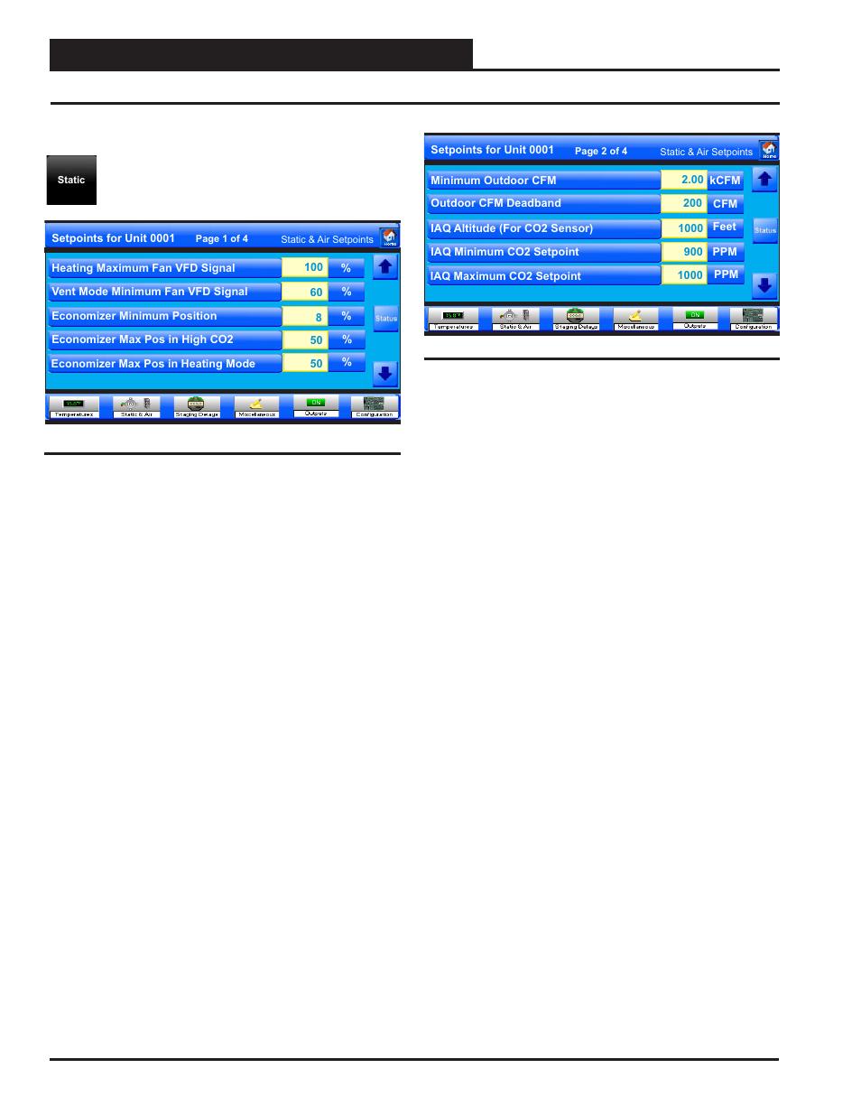 Vcm, vcm-x & vcb-x controllers, Vcb-x controllers, Vcb-x temperature & static setpoints | Smts ii technical guide 54, Zone | Orion System System Manager TS II In-House User Manual | Page 54 / 84