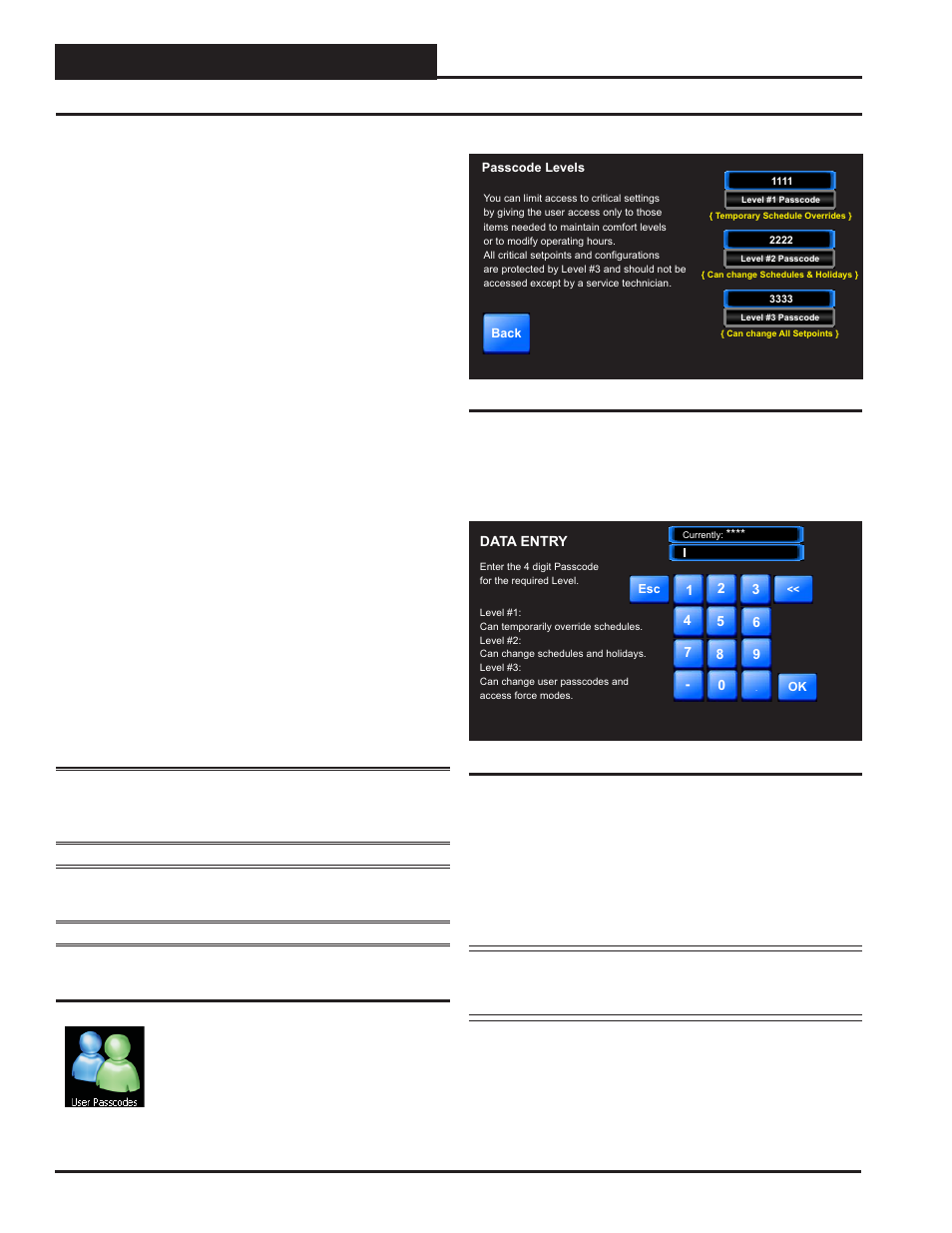 Main screen functions, Editing passcodes, Smts ii for gpc-xp technical guide 10 | Passcode clearance levels, Edit passcodes, Zone | Orion System System Manager TS II For GPC-XP User Manual | Page 10 / 24