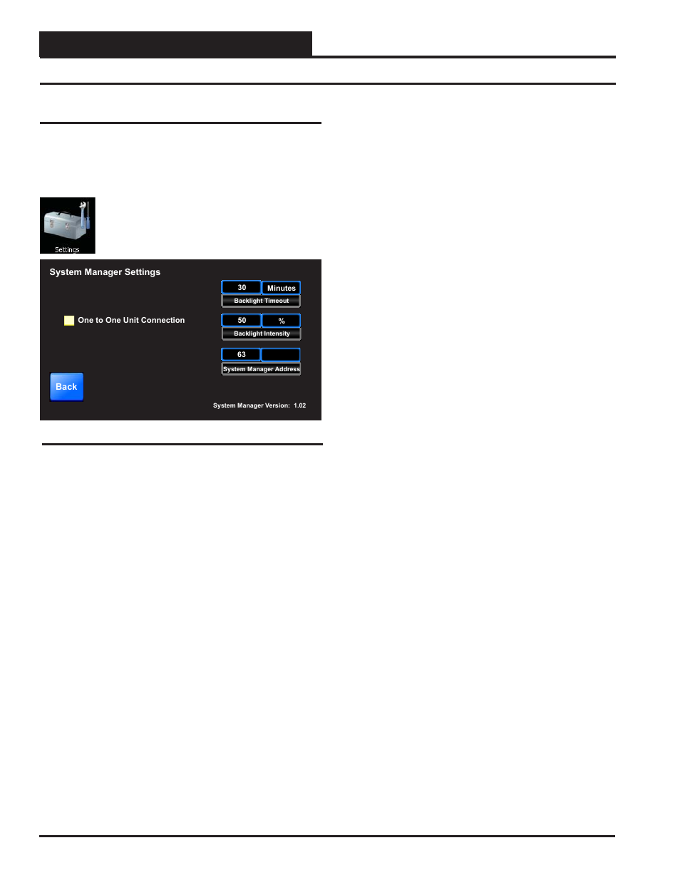 Main screen functions, System manager settings, Smts ii for gpc-xp technical guide 12 | Zone | Orion System System Manager TS II For GPC-XP User Manual | Page 12 / 24