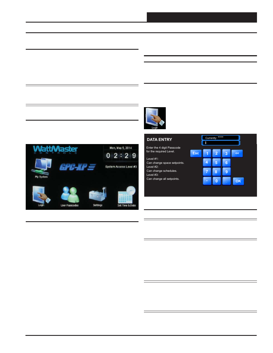 Main screen functions, Logging in, Smts ii for gpc-xp technical guide | 9entering your system manager passcode, First things first, Main screen | Orion System System Manager TS II For GPC-XP User Manual | Page 9 / 24