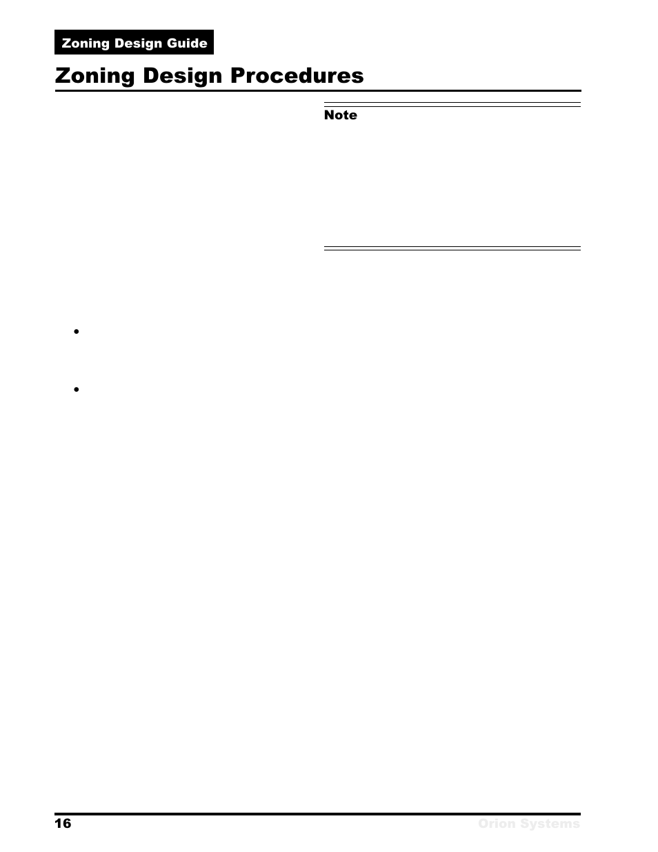 Zoning design procedures | Orion System Zoning User Manual | Page 16 / 32