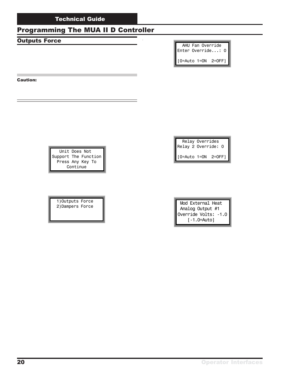Programming the mua ii d controller | Orion System MUA II D Controllers Operator Interfaces User Manual | Page 20 / 24