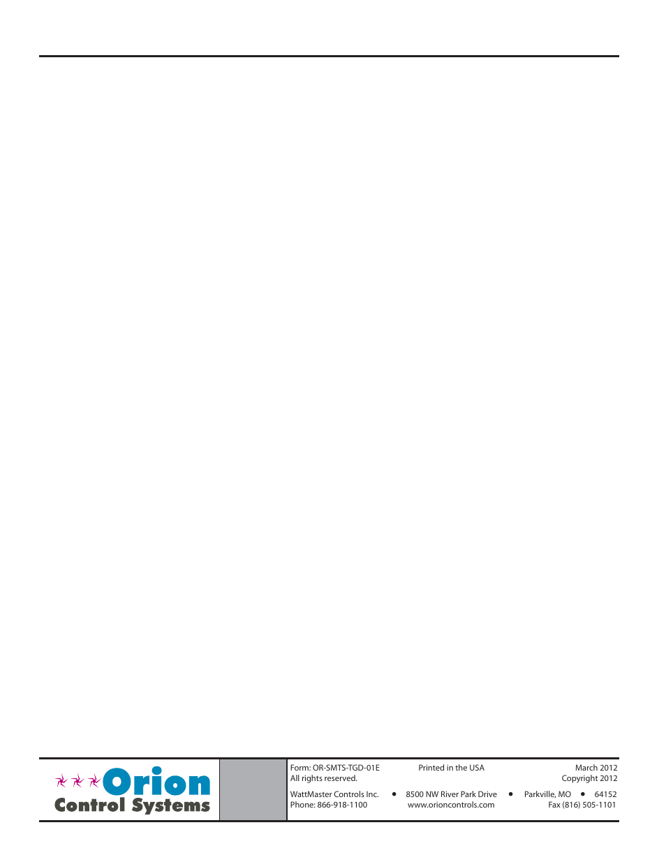Orion System OE392-10 System Manager TS User Manual | Page 80 / 80