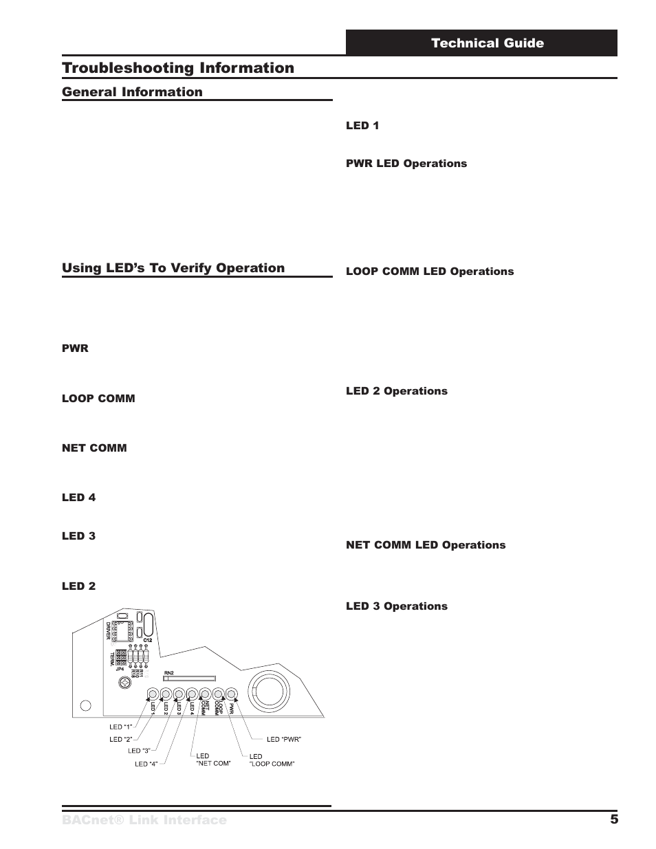 Troubleshooting information | Orion System BACnet Link User Manual | Page 5 / 24