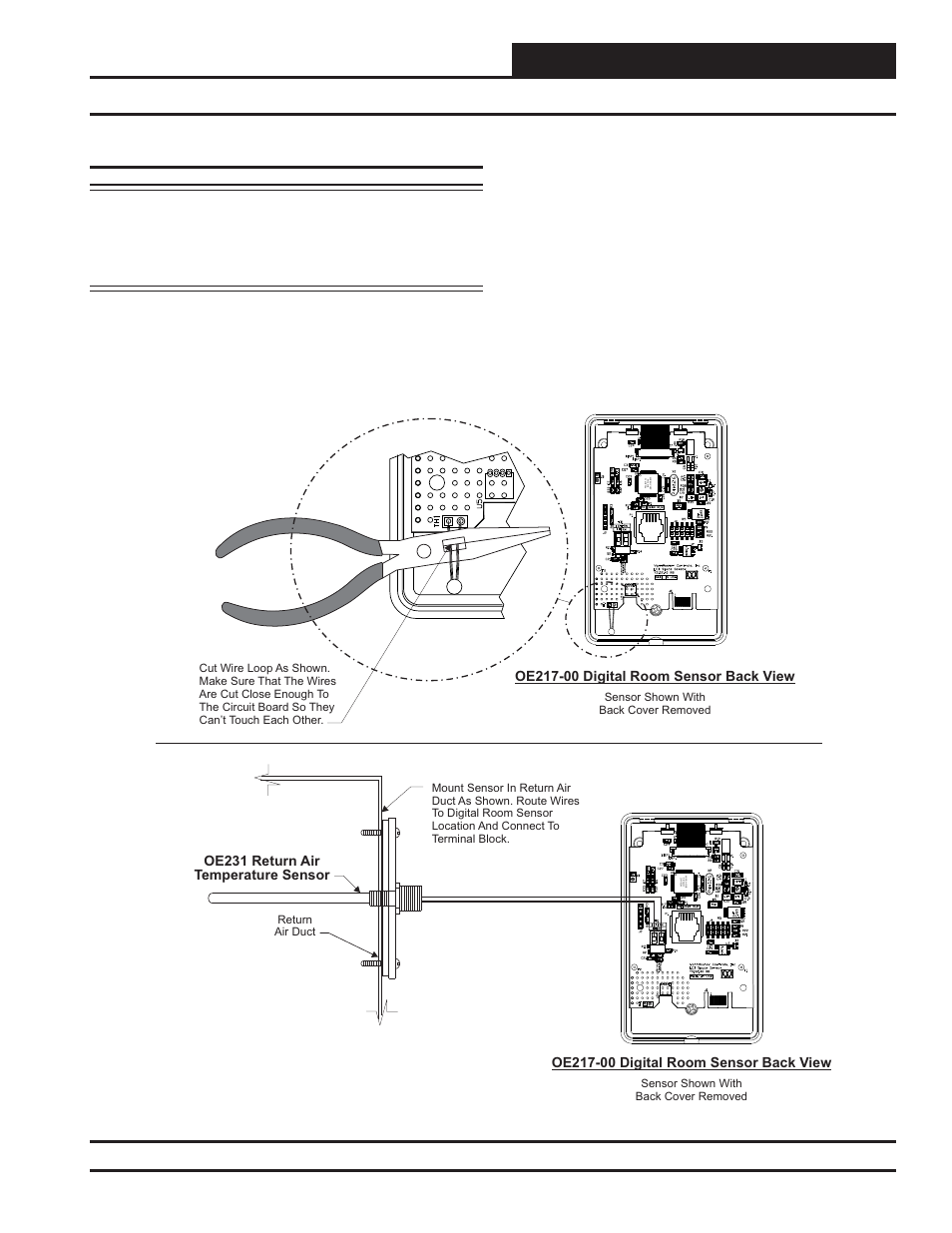 Digital room sensor, Appendix, Operator interface | Connecting a remote sensor, Figure 19: attaching a remote sensor | Orion System Digital Room v.1 User Manual | Page 11 / 16