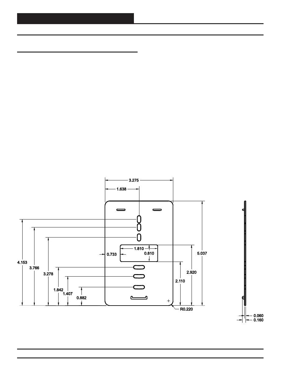 Digital room sensor, Mounting plate dimensions, Operator interface 12 | Optional mounting plate | Orion System Digital Room v.1 User Manual | Page 12 / 16