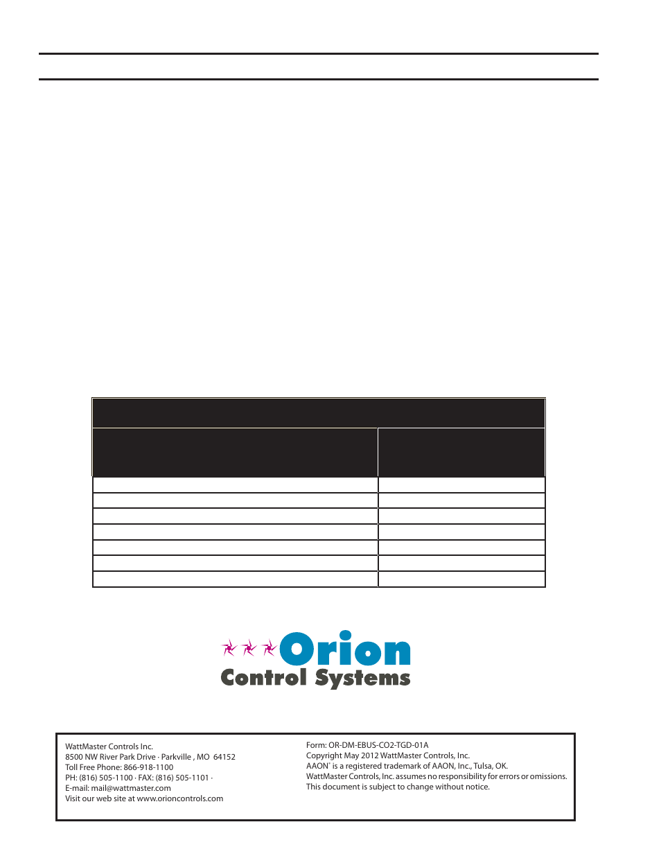 Orion System OE256-07 Duct Mounted v.1 User Manual | Page 2 / 8
