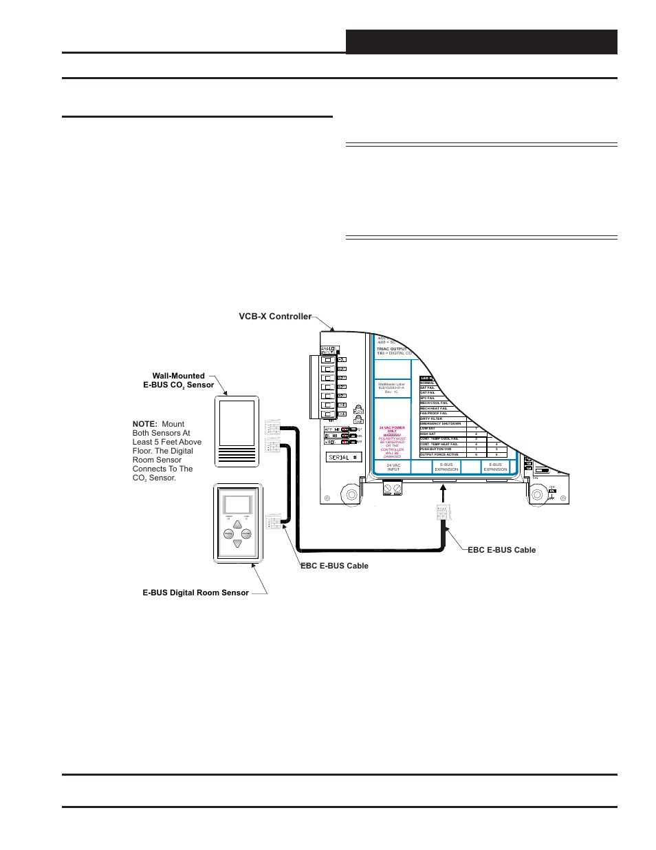 E-bus digital room sensor, Appendix - wall mounted co, Operator interface | E-bus co, Wall mounted sensor, Sensor wiring, Sensor is used to monitor co, Sensor and room temperature sensor, Sensor technical guide for duct mounted e-bus co, Vcb-x controller | Orion System E-BUS Digital Room v.1 User Manual | Page 13 / 16