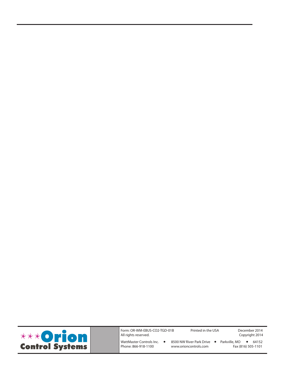 Orion System OE256-05 Wall Mounted v.1 User Manual | Page 8 / 8