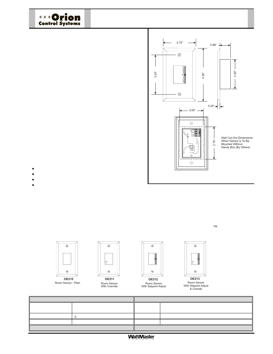 Description, Mounting, Page | 1 of 1 | Orion System OE217-00 User Manual | Page 12 / 38