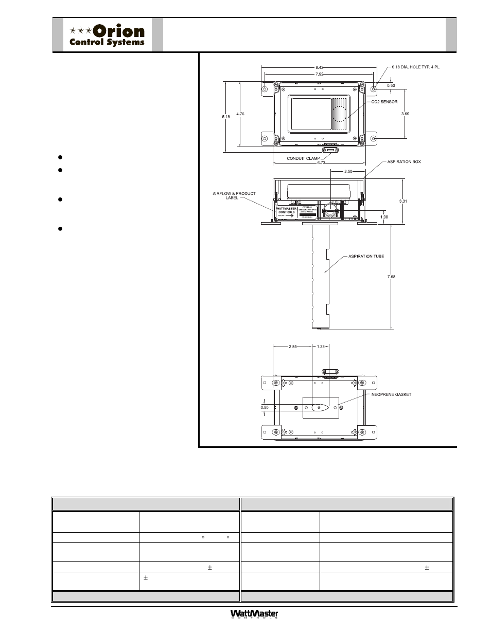 Sensor, Description, Mounting | Orion System OE217-00 User Manual | Page 34 / 38