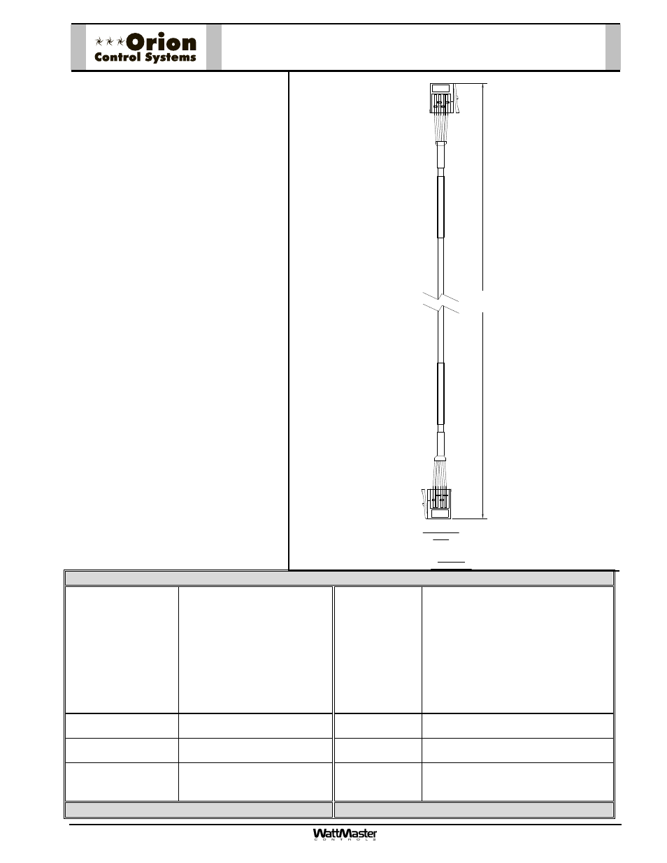 Ebc-xxxf – ebc e-bus cables, Description, Page | Technical data ebc-xxxf ebc e-bus cables, 1 of 1 | Orion System OE217-00 User Manual | Page 9 / 38