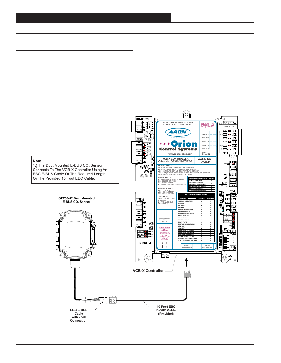 Sensor wiring to vcb-x controller, Duct mounted e-bus co, Sensor technical guide technical guide 6 | Sensor, Figure 3: duct mounted e-bus co, Sensor is comprised of the co, Vcb-x vcb-x controller | Orion System OE256-07 Duct Mounted v.2 User Manual | Page 6 / 8