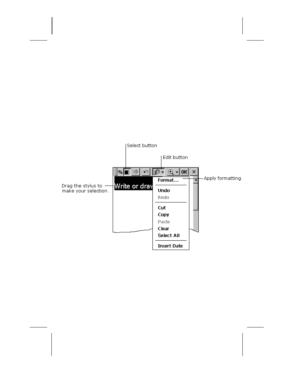 Editing and formatting a note, Diting and, Ormatting a | Compaq AERO 2100 User Manual | Page 106 / 192