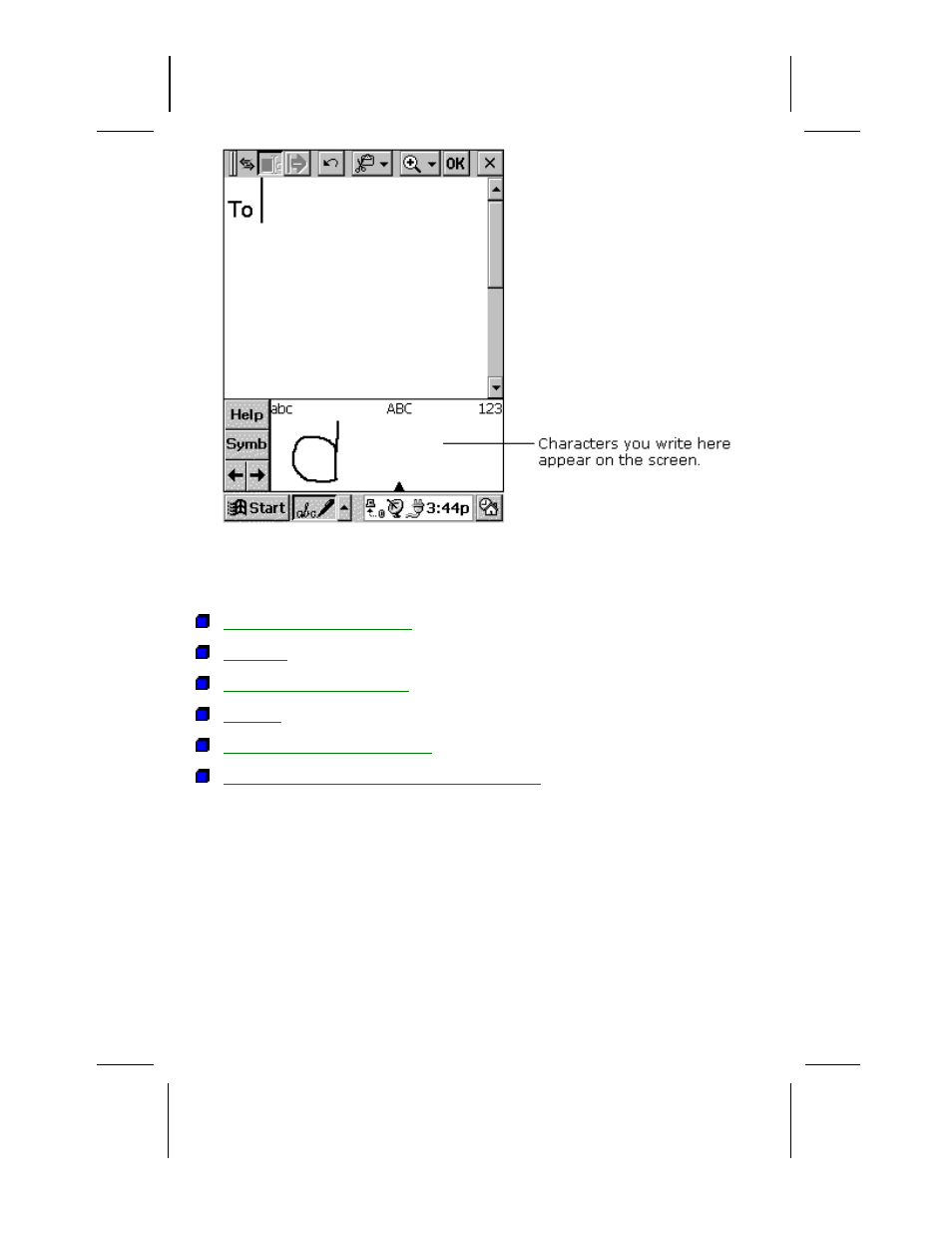 Using jot character recognizer | Compaq AERO 2100 User Manual | Page 145 / 192