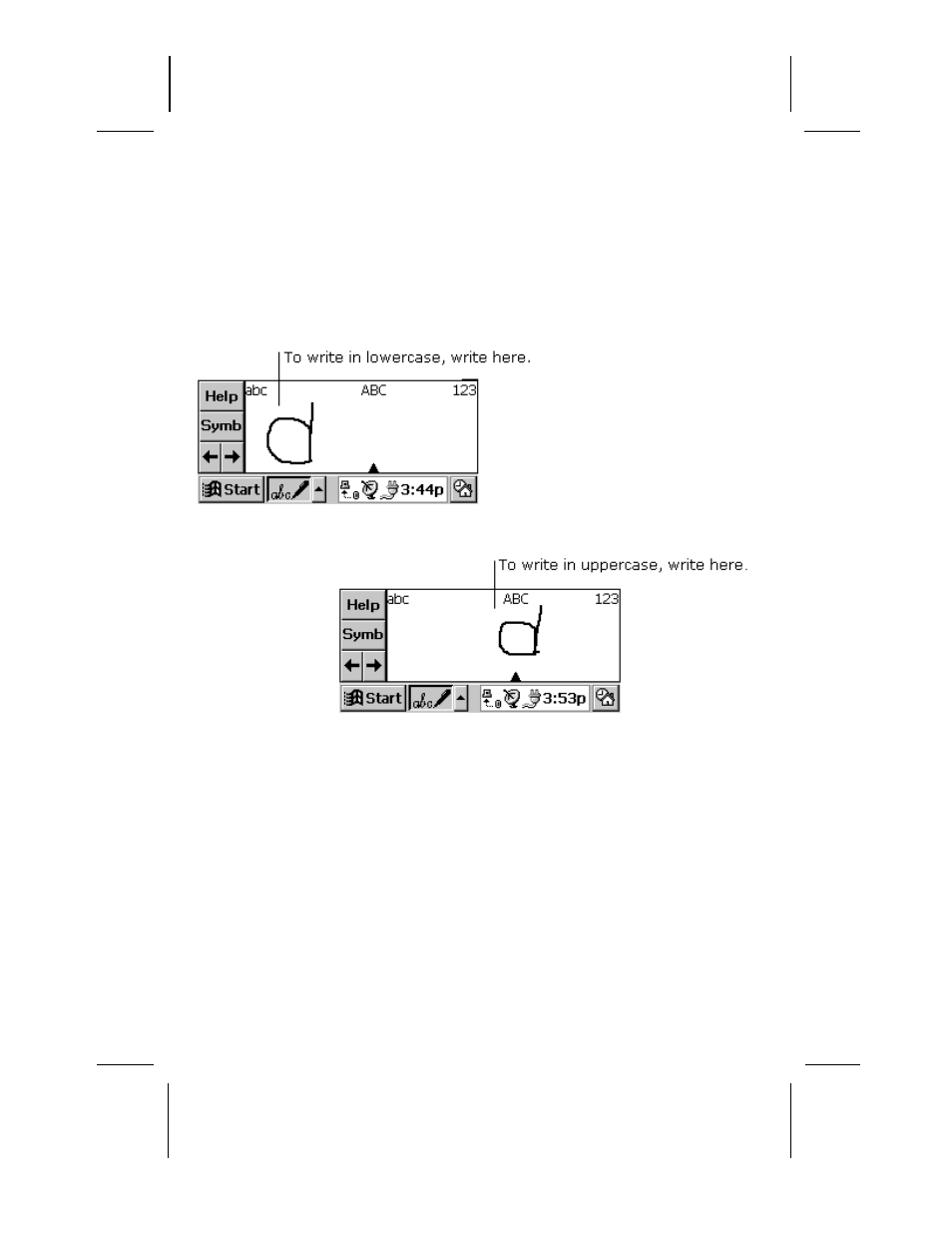 Areas of the input panel, Reas of the, Nput | Anel | Compaq AERO 2100 User Manual | Page 146 / 192