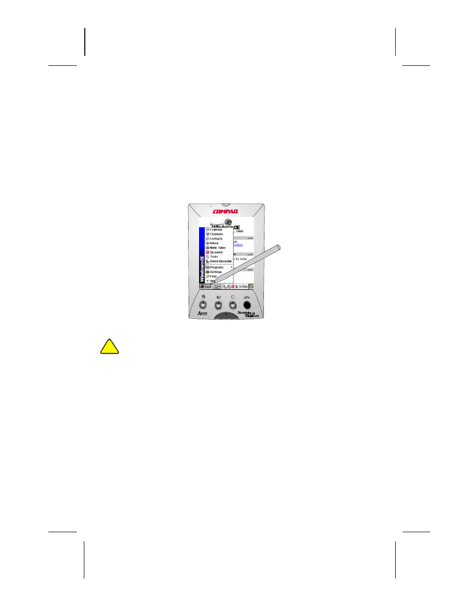 Using the stylus, Sing the, Tylus | Compaq AERO 2100 User Manual | Page 23 / 192