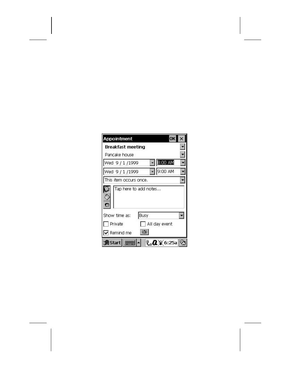 Setting an alarm in calendar | Compaq AERO 2100 User Manual | Page 70 / 192