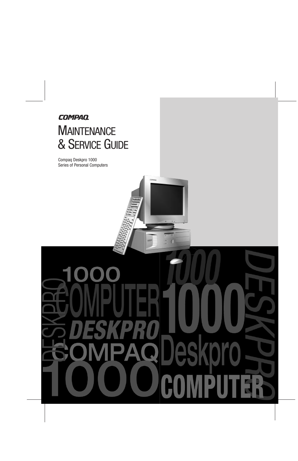 Compaq DESKPRO 1000 User Manual | 99 pages