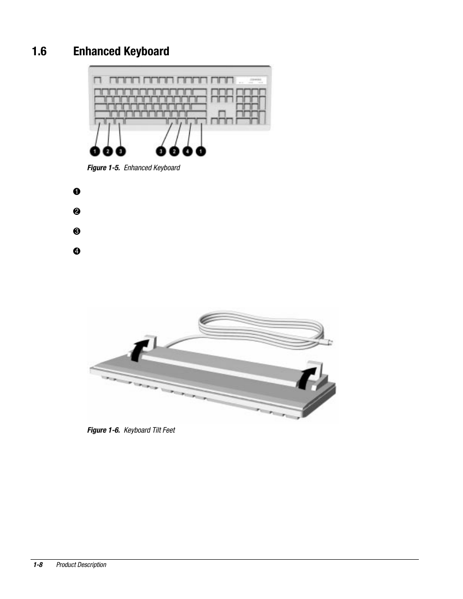6 enhanced keyboard | Compaq DESKPRO 1000 User Manual | Page 16 / 99