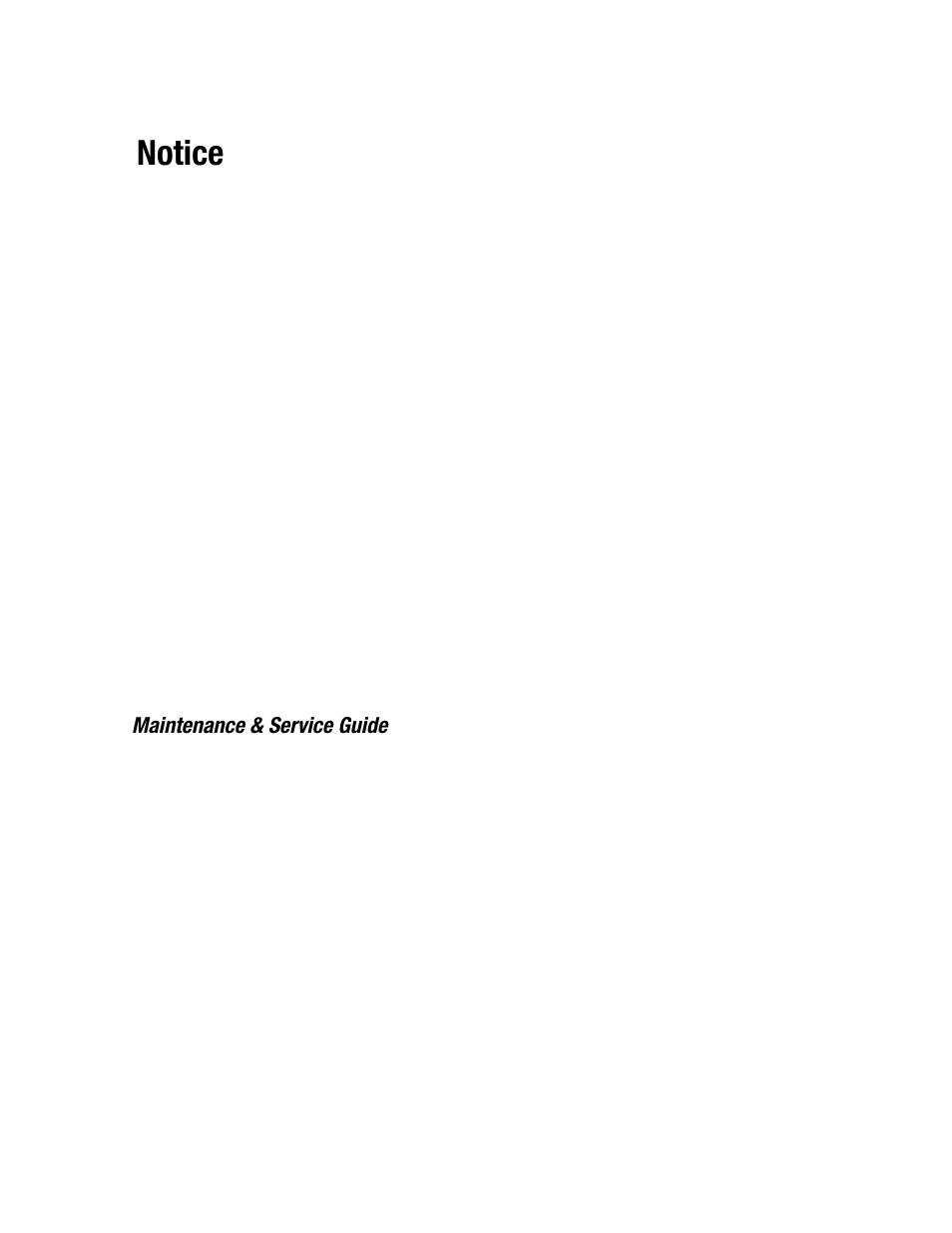 Notice, Maintenance & service guide | Compaq DESKPRO 1000 User Manual | Page 2 / 99