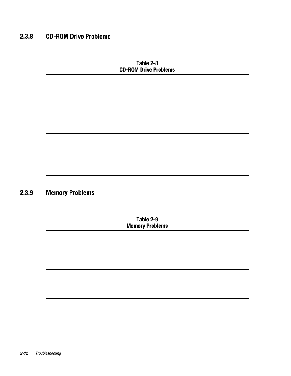 8 cd-rom drive problems | Compaq DESKPRO 1000 User Manual | Page 28 / 99