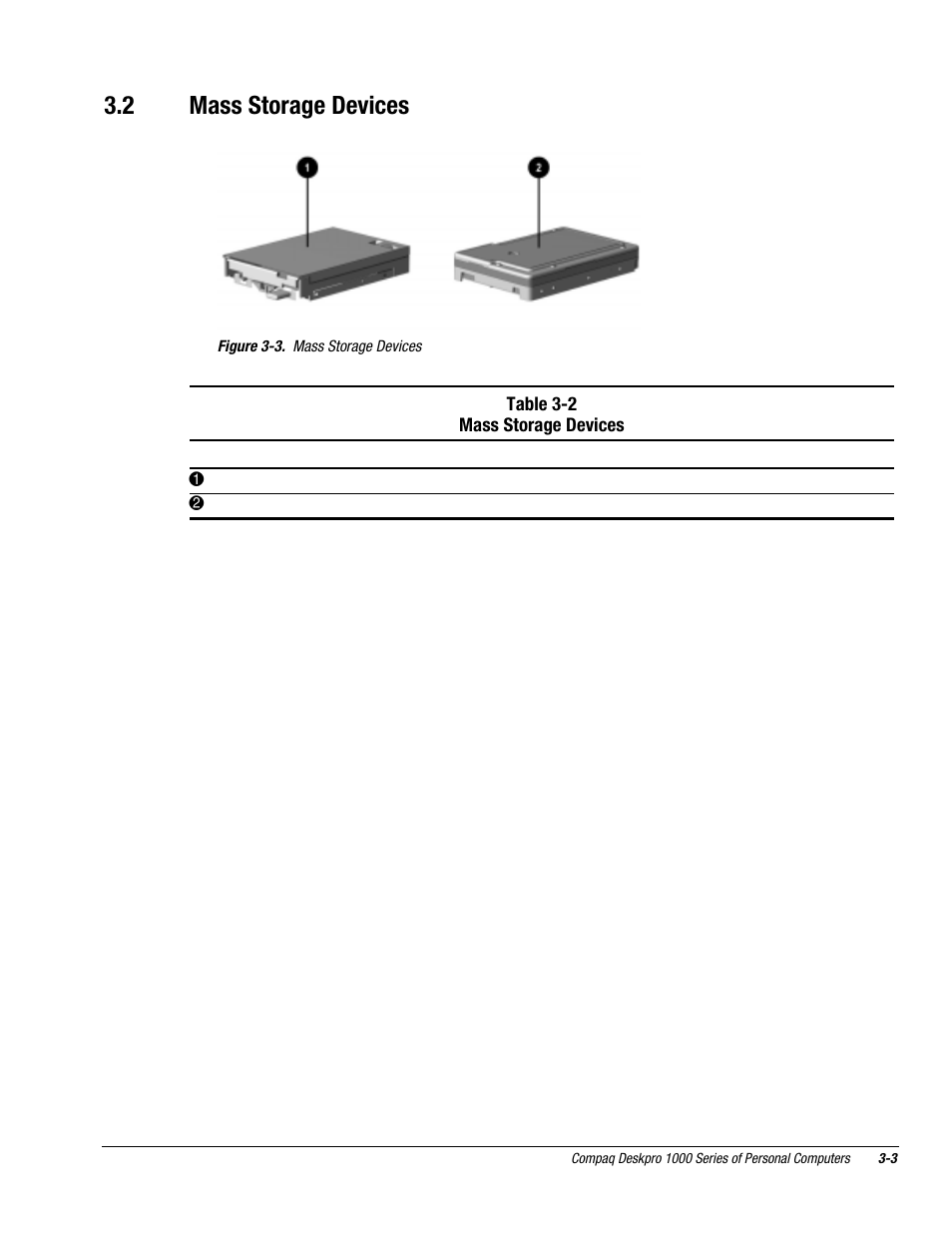 2 mass storage devices | Compaq DESKPRO 1000 User Manual | Page 31 / 99