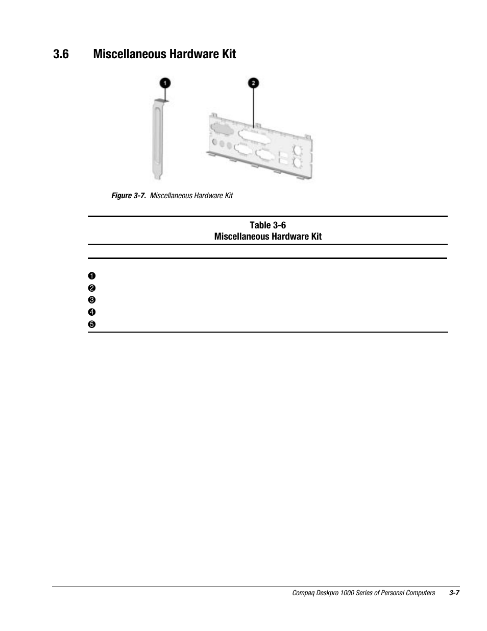 6 miscellaneous hardware kit | Compaq DESKPRO 1000 User Manual | Page 35 / 99