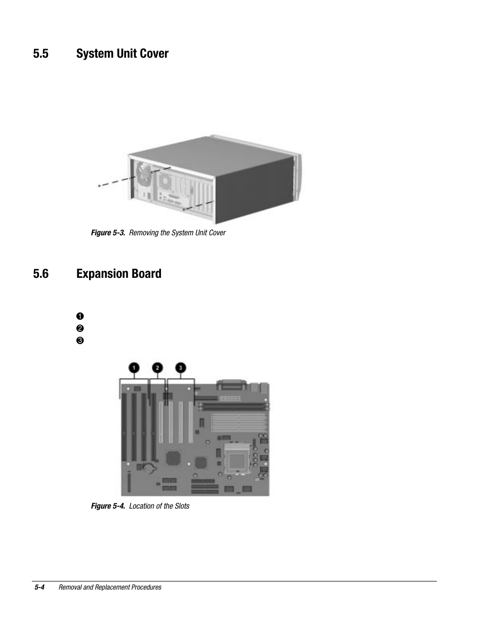5 system unit cover, 6 expansion board | Compaq DESKPRO 1000 User Manual | Page 46 / 99