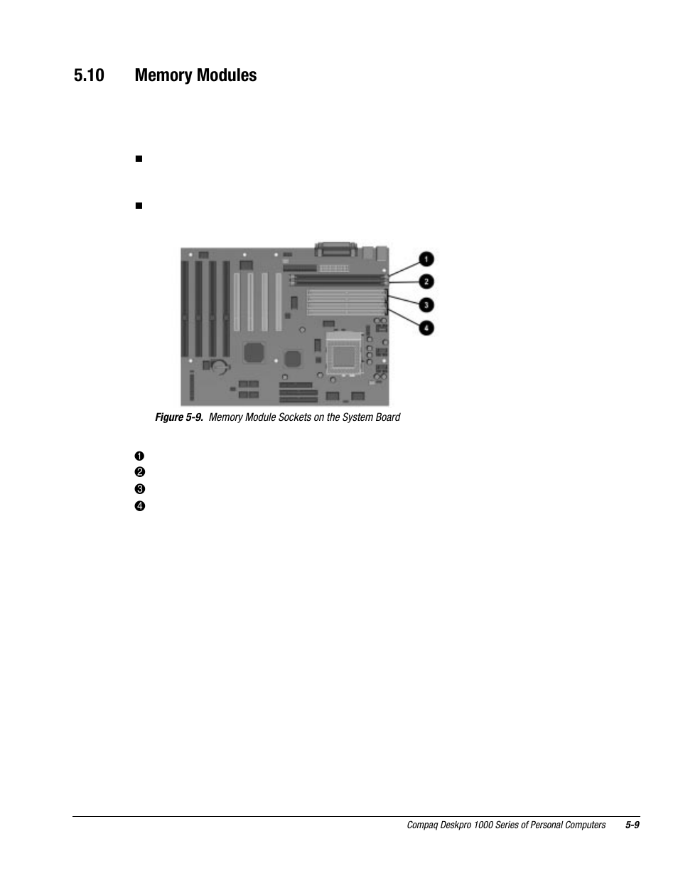 10 memory modules | Compaq DESKPRO 1000 User Manual | Page 51 / 99