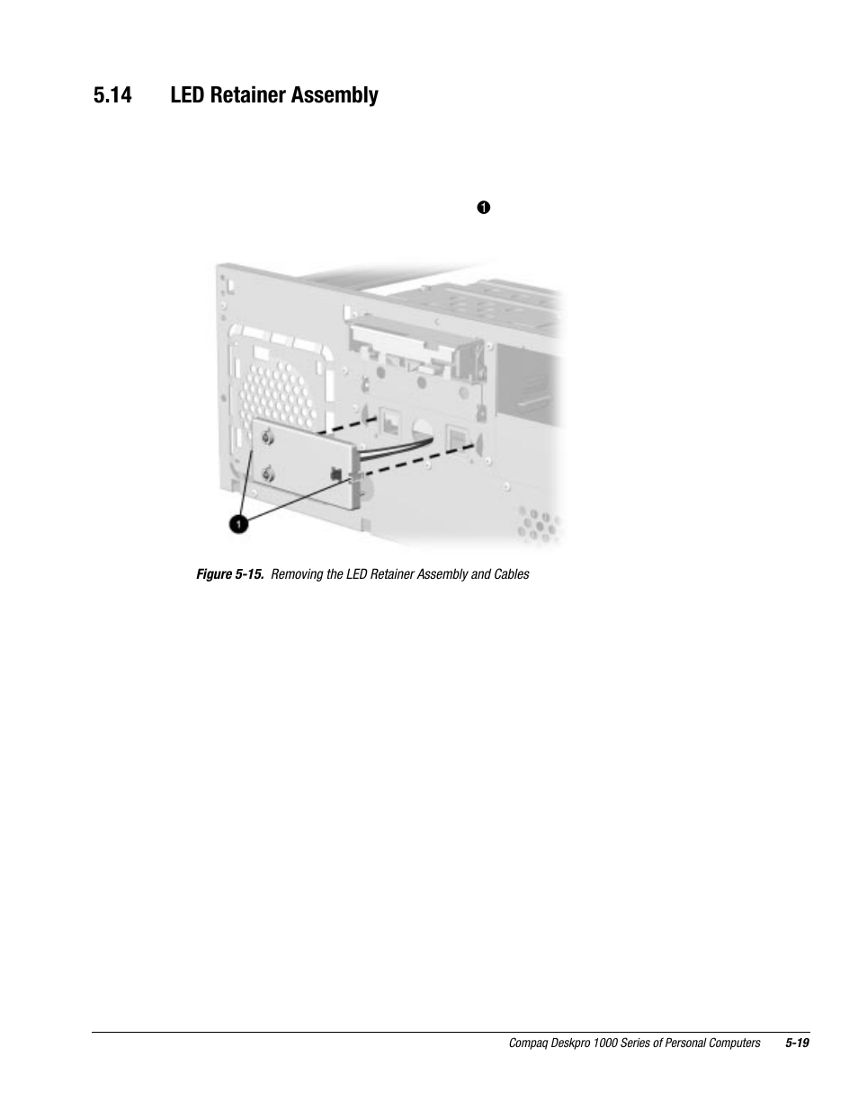 14 led retainer assembly | Compaq DESKPRO 1000 User Manual | Page 61 / 99