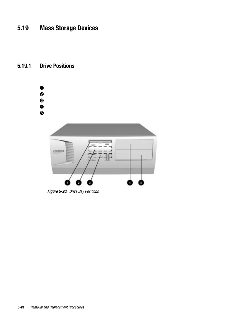 19 mass storage devices, 1 drive positions | Compaq DESKPRO 1000 User Manual | Page 66 / 99