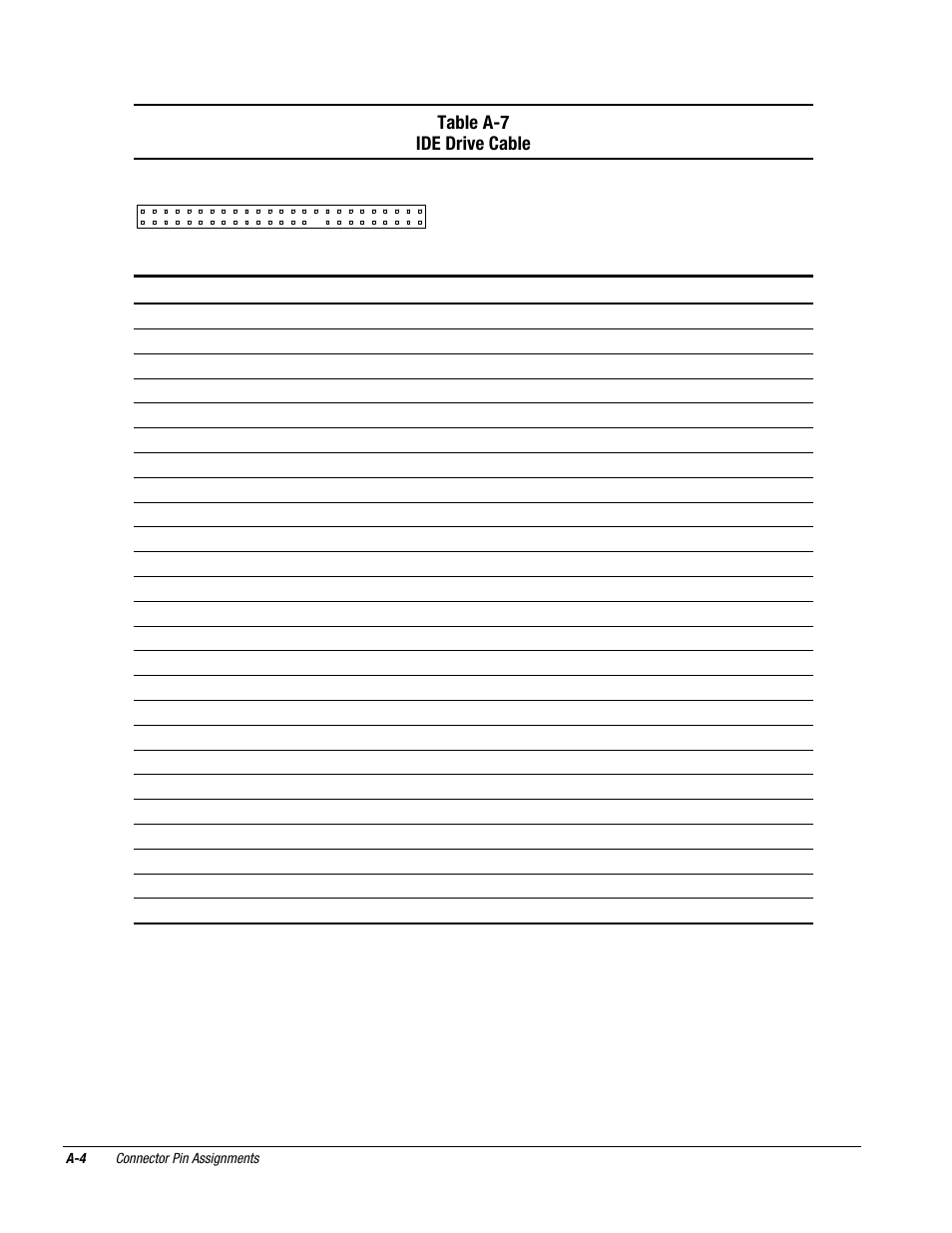 Table a-7 ide drive cable | Compaq DESKPRO 1000 User Manual | Page 92 / 99
