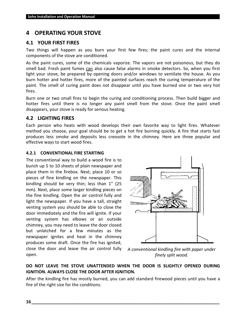 4operating your stove | Osburn OB01520 User Manual | Page 16 / 64