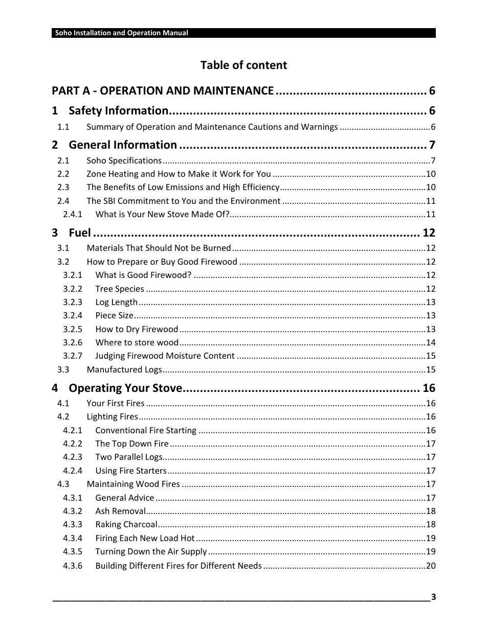 Safety information, General information, Fuel | Operating your stove | Osburn OB01520 User Manual | Page 3 / 64