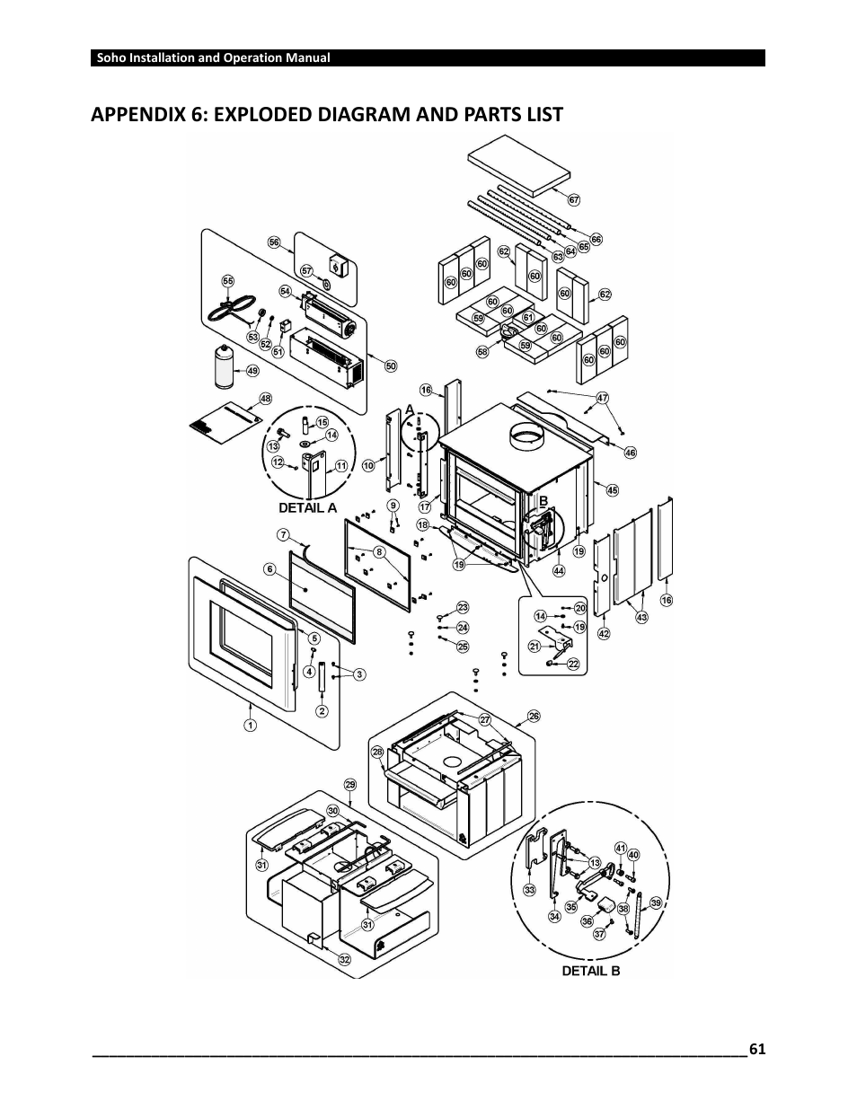 Appendix 6: exploded diagram and parts list | Osburn OB01520 User Manual | Page 61 / 64