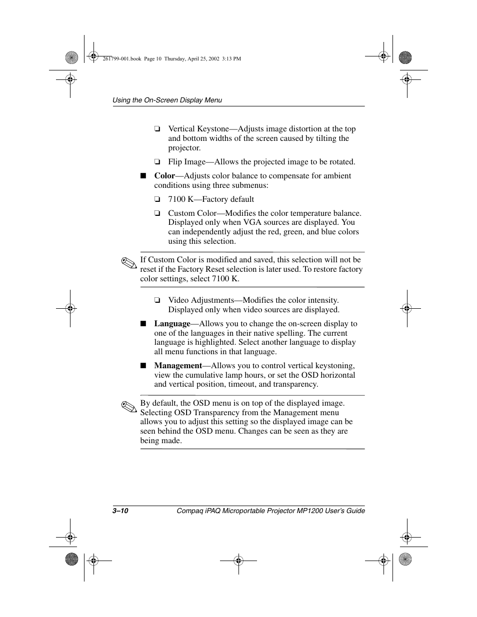 Compaq MP1200 User Manual | Page 32 / 67