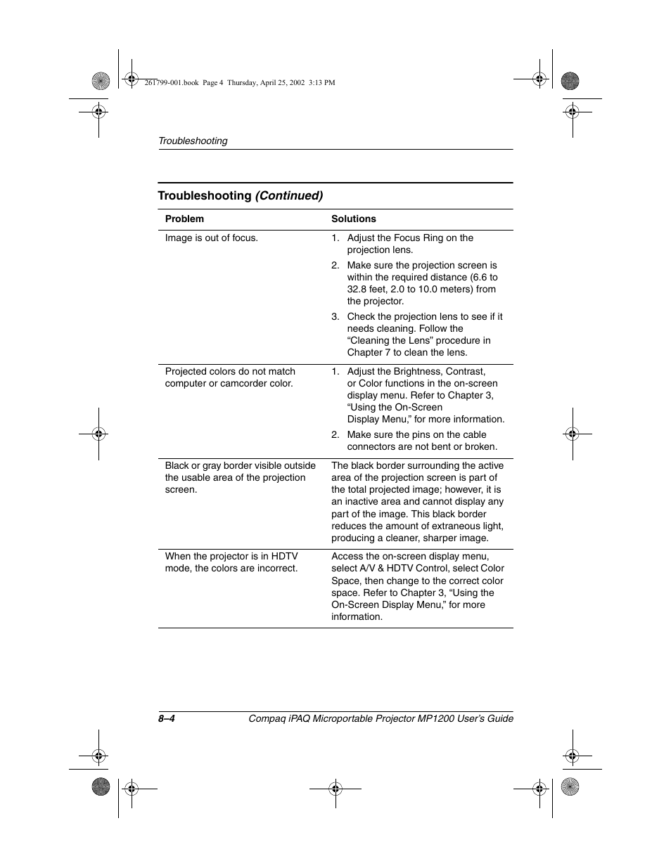Compaq MP1200 User Manual | Page 59 / 67
