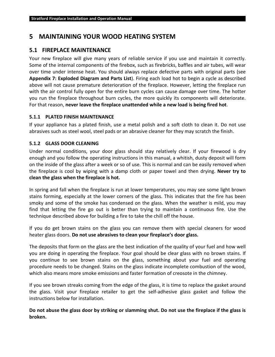 5maintaining your wood heating system | Osburn OB04002 User Manual | Page 25 / 100