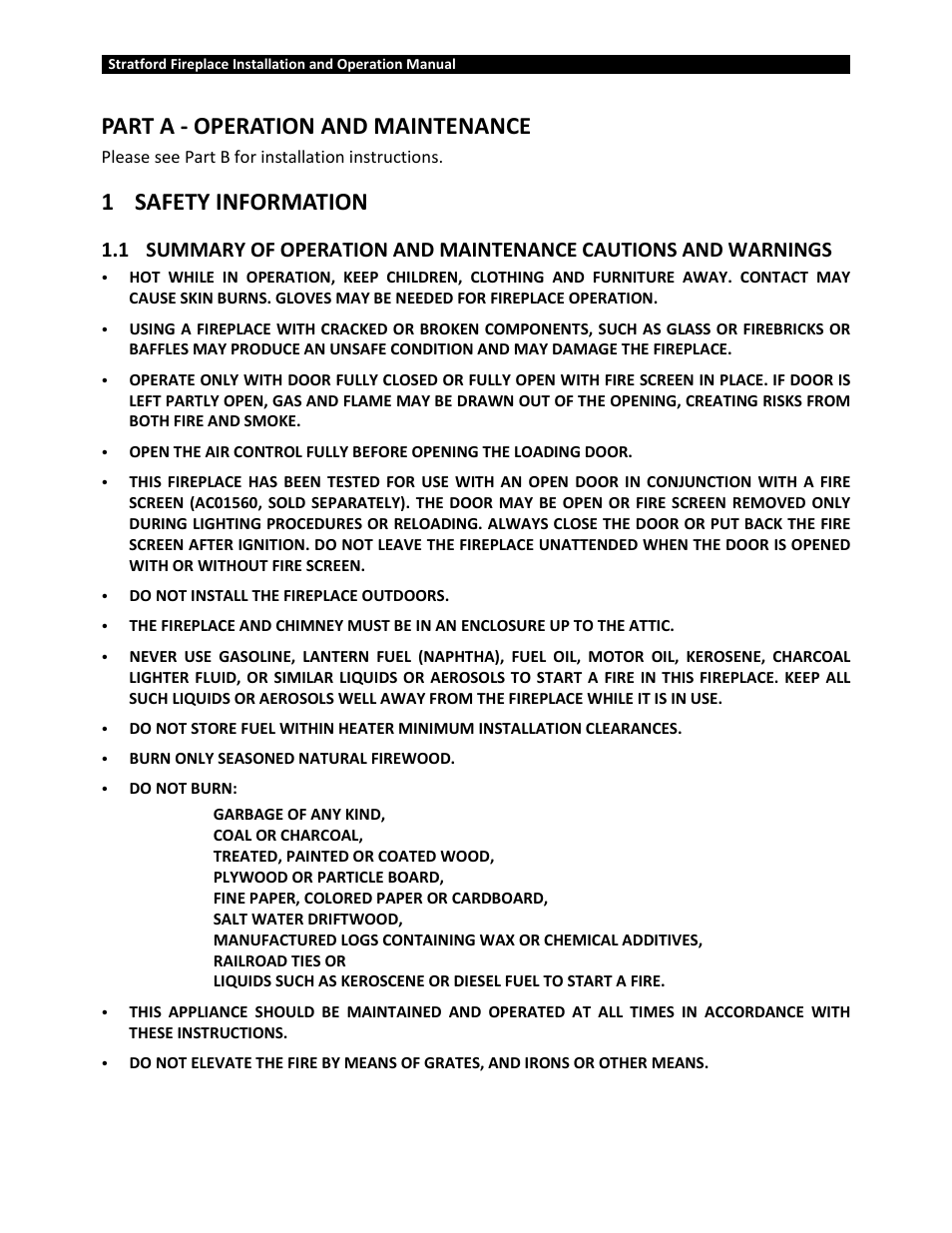 Part a - operation and maintenance, 1safety information | Osburn OB04002 User Manual | Page 6 / 100