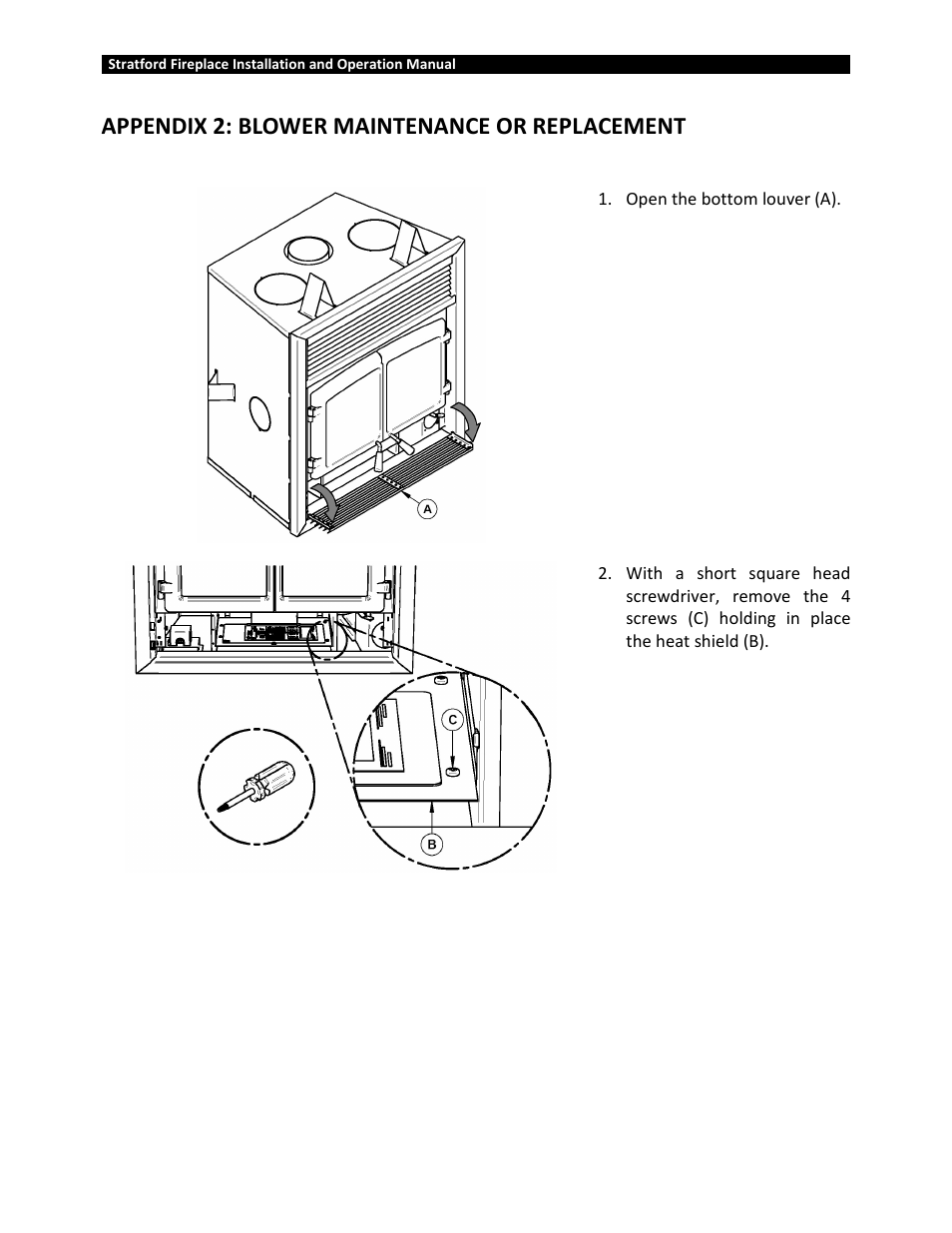 Appendix 2: blower maintenance or replacement | Osburn OB04002 User Manual | Page 80 / 100