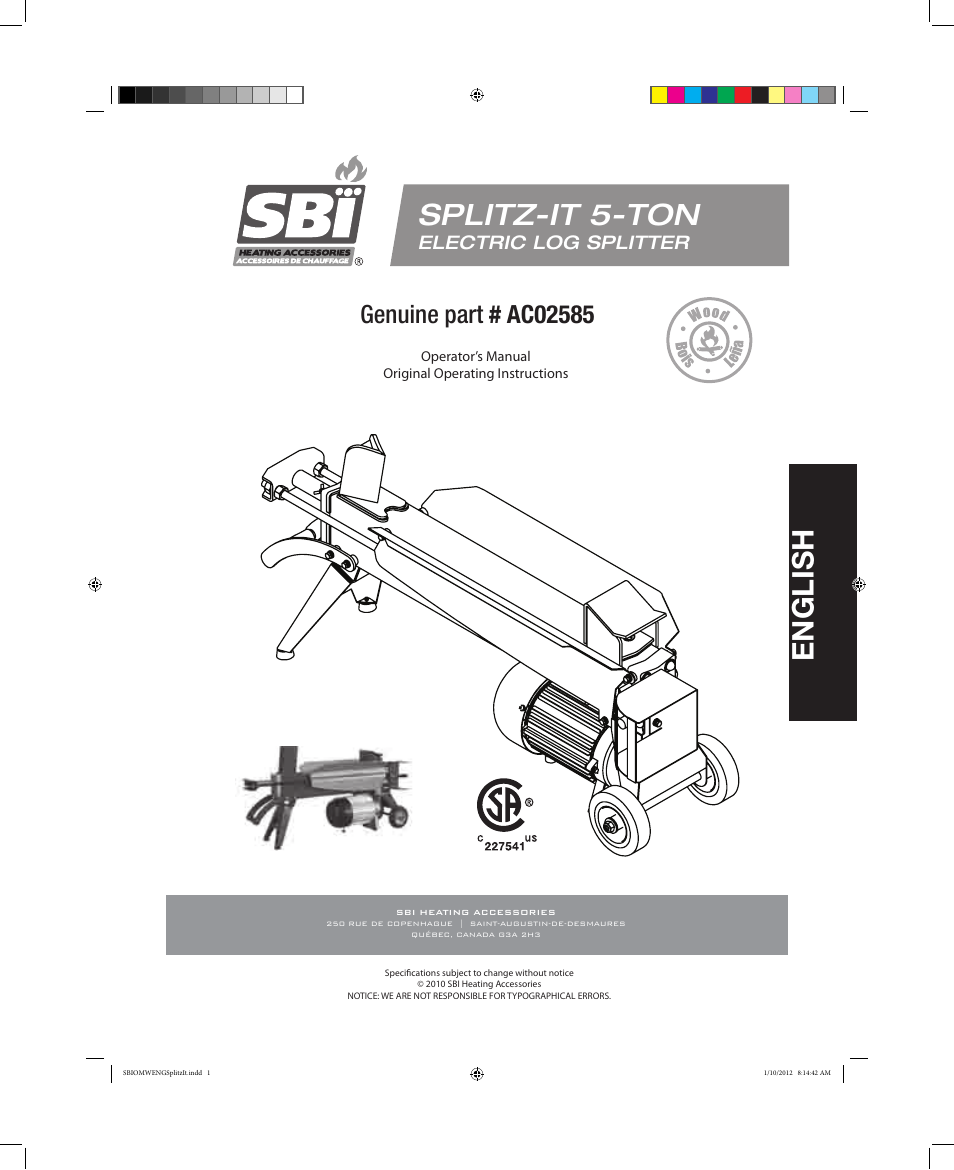 Osburn AC02585 User Manual | 16 pages