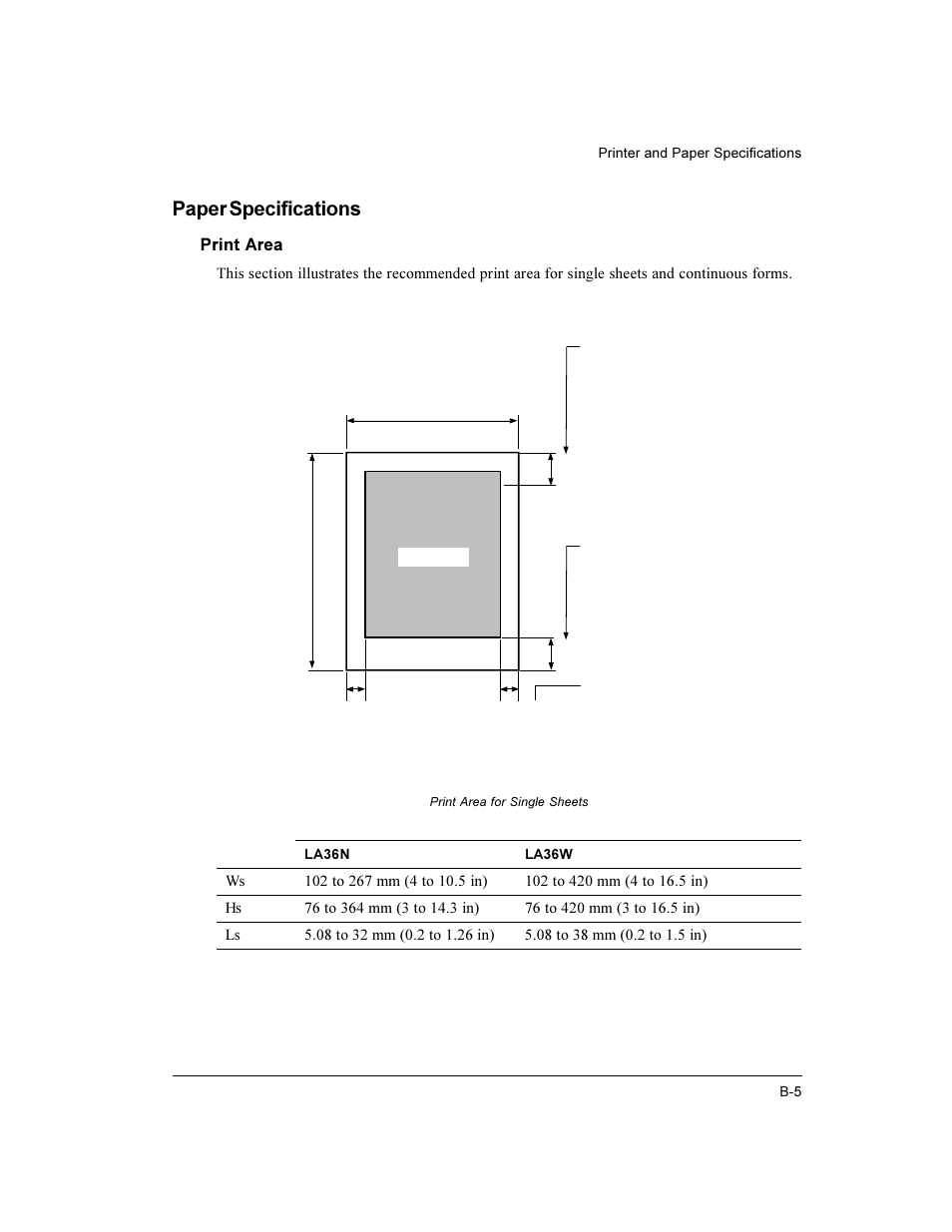 Paper specifications | Compaq LA36 User Manual | Page 111 / 196