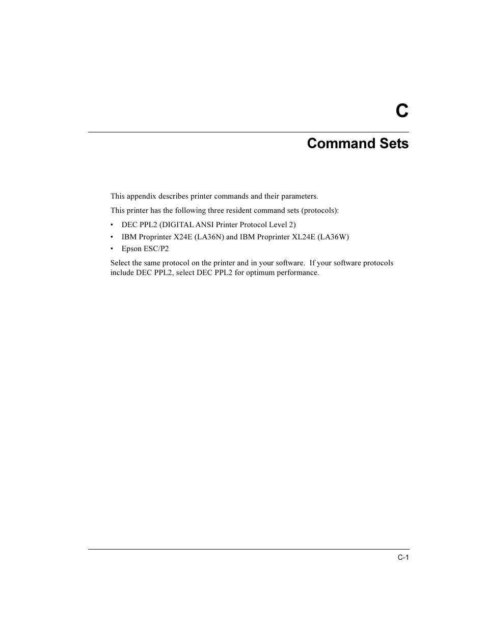 Command sets | Compaq LA36 User Manual | Page 115 / 196