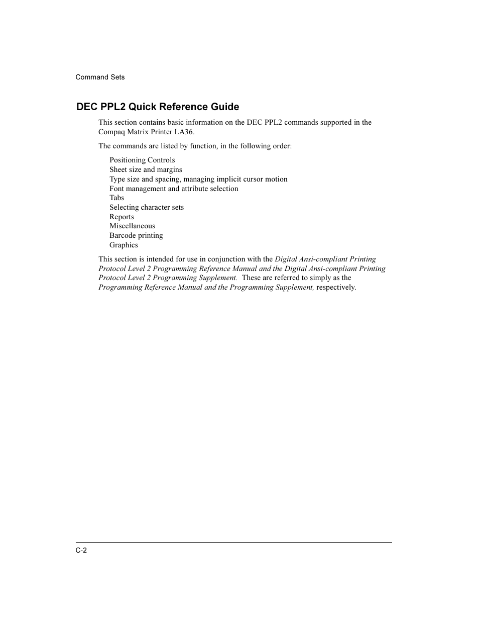 Dec ppl2 quick reference guide | Compaq LA36 User Manual | Page 116 / 196